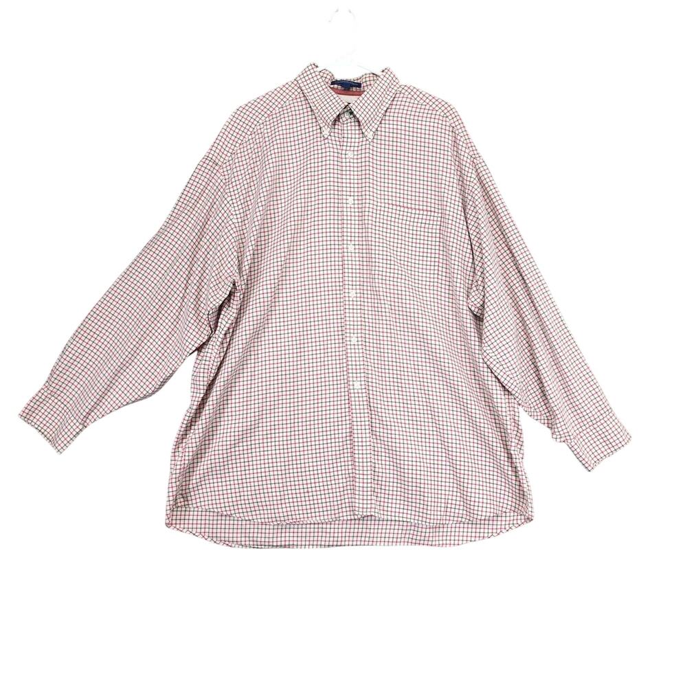 Vtg 90s Tommy Hilfiger Men's XXL Button Down Check Print Shirt, Long Sleeve Prep